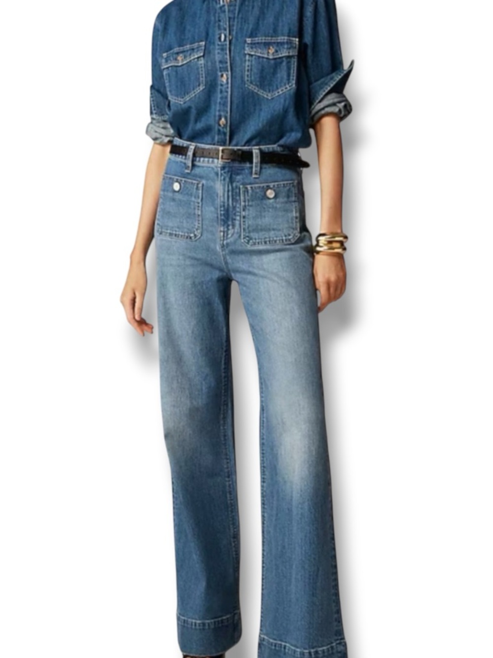J.Crew Sailor Wide Leg ‘96 Denim Trouser Jeans in Dani Beca Wash Size 28